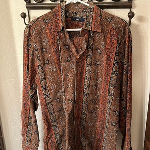 Awesome looking corduroy paisley shirt Size L